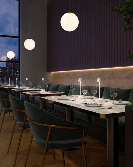 Sompex DAVE Akku-Tischlampe Weiß 1,5W steuerbare Lichtfarbe IP54 78660