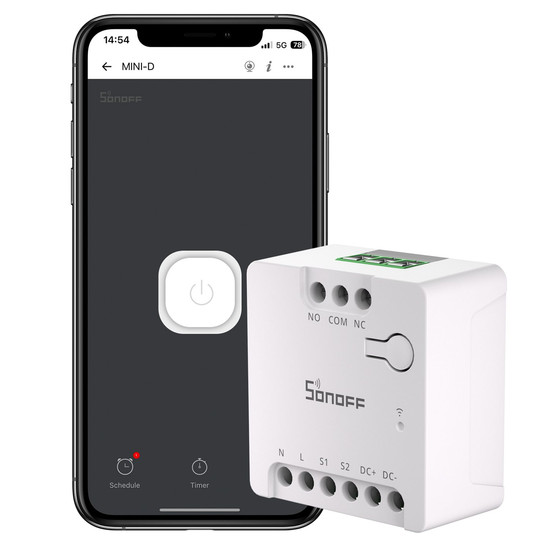 SONOFF MINI Dry WiFi Smart Switch (Trockenkontaktrelais), Lichtschalter Relais, Potentialfrei, Garagentorsteuerung, Unterputz HomeKit MINI-D