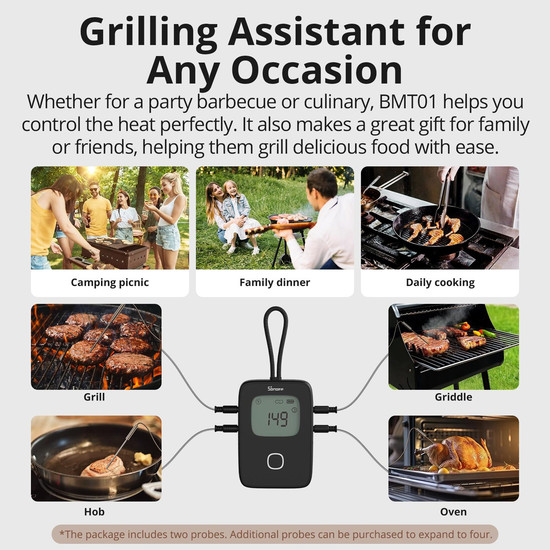 SONOFF BBQ-Fleischthermometer fürs Grillen und Kochen, Bluetooth BMT01