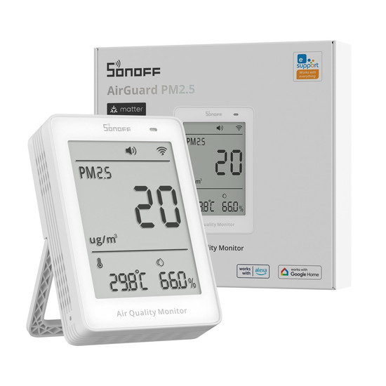 SONOFF AirGuard PM2.5/PM10 Matter über WiFi Luftqualitätsmonitor, HomeKit, Alexa & Google Home, App SAWF-07P