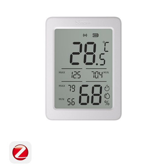 SONOFF AirGuard TH 3,6Zoll LCD Zigbee Temperatur- und Luftfeuchtigkeitssensor, Hygrometer, Hutschiene DIN-Rail SNZB-02DR2