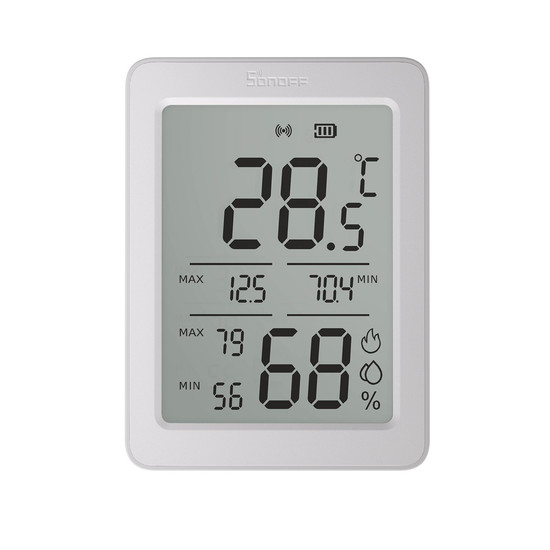 SONOFF AirGuard TH 3,6Zoll LCD Zigbee Temperatur- und Luftfeuchtigkeitssensor, Hygrometer, Hutschiene DIN-Rail SNZB-02DR2