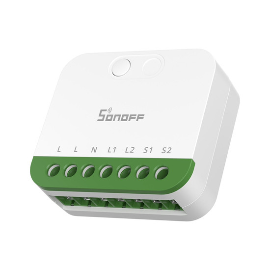 SONOFF MINI DUO 2-Gang Matter über WiFi Smart Switch, Lichtschalter Relais, 2-Fach, Unterputz, HomeKit Alexa & Google App MINI-2GS