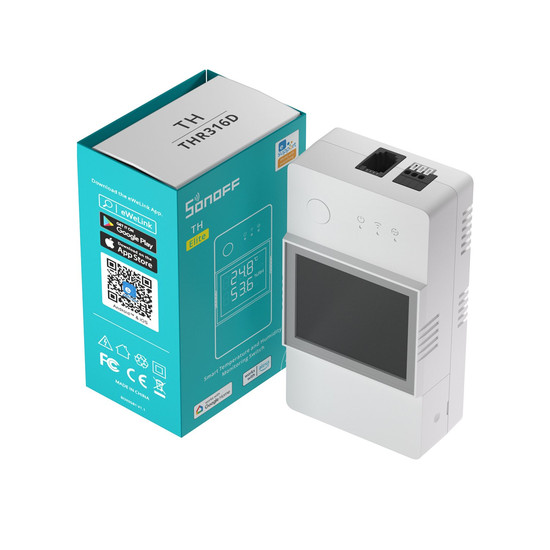 SONOFF TH Elite Smart Temperatur- Feuchtigkeitsüberwachungsschalter, Hygrometer, Potentialfrei, Garagentorsteuerung THR316D