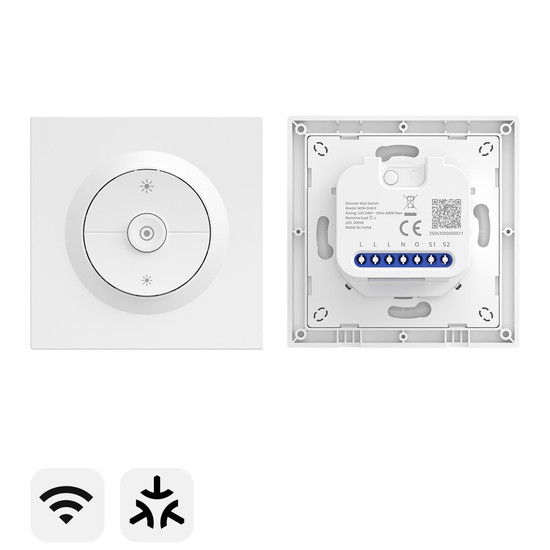 SONOFF Orb-DIM Matter über WiFi Dimmer Wandschalter, LED dimmbar, Phasenabschnitt, Unterputz MINI-DIM-E