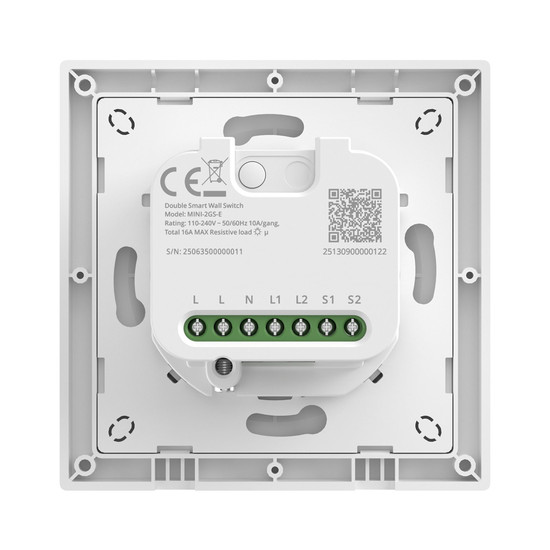 SONOFF Orb-MW2 Matter über WiFi Doppelter Intelligenter Wandschalter, Lichtschalter Relais, Unterputz, HomeKit MINI-2GS-E