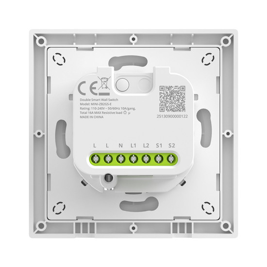 SONOFF Orb-ZBW2 Zigbee Doppelter Intelligenter Wandschalter, Lichtschalter Relais, Unterputz MINI-ZB2GS-E