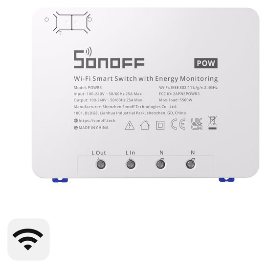 SONOFF POWR3 Intelligenter Stromzählerschalter, Lichtschalter Relais, Strommessung, Verbrauchsanzeige POWR3