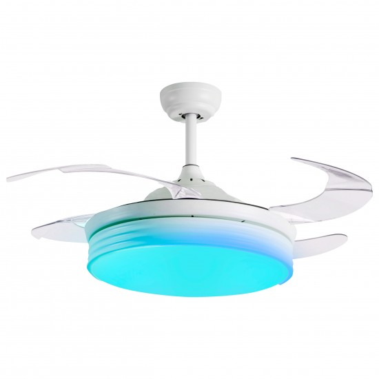 Sulion Deckenventilator mit LED Leuchte Bombay WLAN Ø107cm Weiß mit App oder Fernbedienung steuerbar