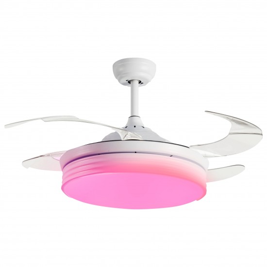 Sulion Deckenventilator mit LED Leuchte Bombay WLAN Ø107cm Weiß mit App oder Fernbedienung steuerbar