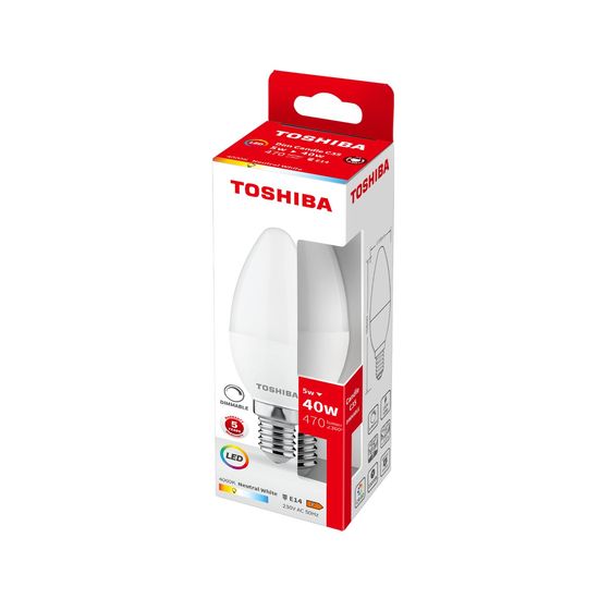 Toshiba LED Kerze dimmbar E14 5W 4000K 470Lm wie 40W