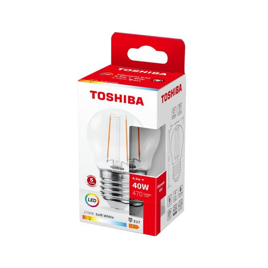 Toshiba LED Filament Tropfen Lampe E27 4.5W 2700K 470Lm wie 40W