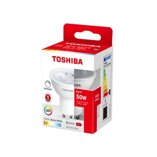 Toshiba LED Strahler dimmbar GU10 5W 3000K 345Lm wie 50W