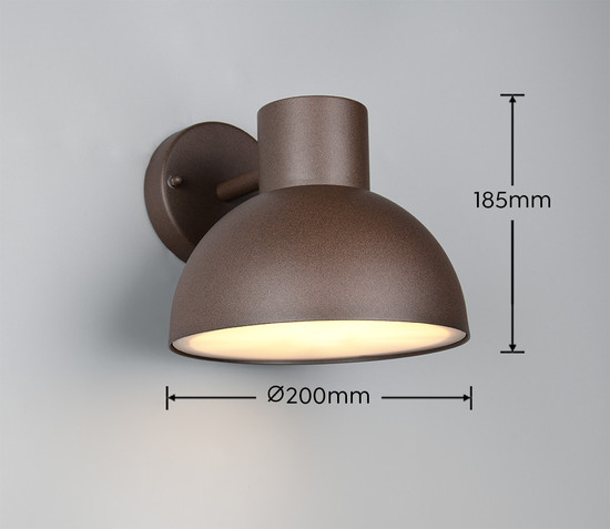 Trio 262360124 Elbe E27 Wandleuchte Rostfarbig IP44