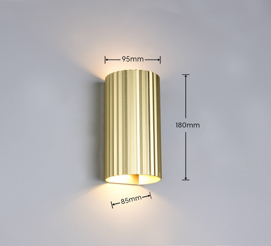 Trio 267700279 Soka GU10 Wandleuchte 2-fach Goldfarbig