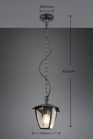 Trio 363260132 Venta E27 Pendelleuchte Schwarz Matt IP44