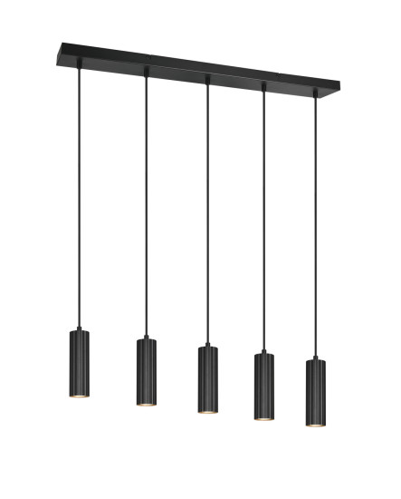 Trio 367700532 Soka GU10 Pendelleuchte 5-fach ⌀5,5cm Schwarz Matt