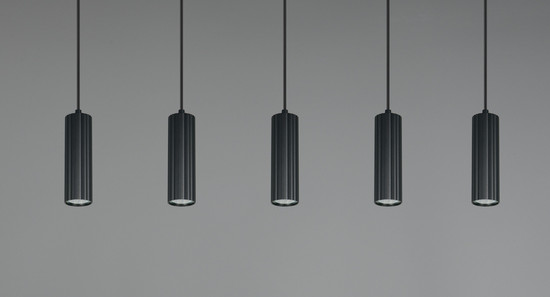 Trio 367700532 Soka GU10 Pendelleuchte 5-fach ⌀5,5cm Schwarz Matt