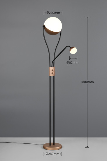 Trio 478310265 Chris LED Stehleuchte 18W ⌀30cm dimmbar Coffee warmweiss