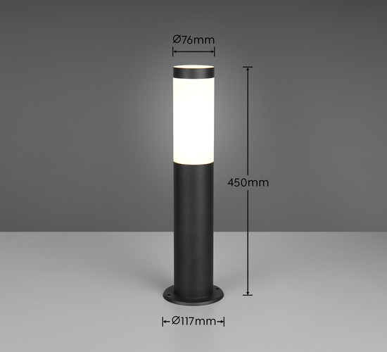 Trio 509760132 Trioto E27 Pfosten ⌀11,8cm Schwarz Matt IP44