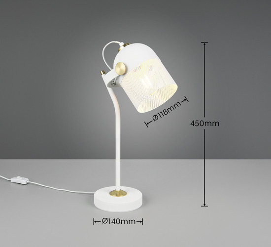 Trio 548200131 Mixa E27 Tischleuchte Weiß Matt