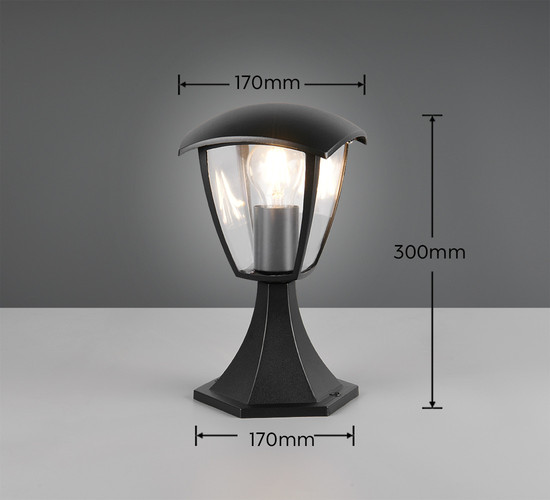 Trio 563260132 Venta E27 Pfosten Schwarz Matt IP44