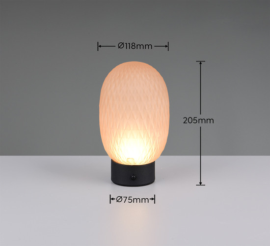 Trio 564210113 Facette LED Tischleuchte 1,5W ⌀11,8cm Amberfarbig warmweiss Touch
