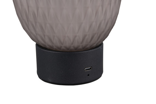 Trio 564210154 Facette LED Tischleuchte 1,5W ⌀11,8cm Rauchfarbig warmweiss Touch