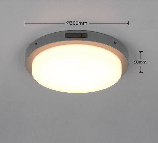 Trio 630369142 Bermejo LED Deckenleuchte 14W ⌀30cm Anthrazit IP54 CCT einstellbare Lichtfarbe