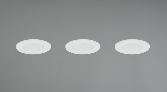 Trio 635110301 Himal LED Einbauleuchten 3x3,5W ⌀8,5cm dimmbar Weiß IP65 CCT einstellbare Lichtfarbe