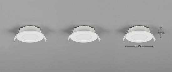Trio 635110301 Himal LED Einbauleuchten 3x3,5W ⌀8,5cm dimmbar Weiß IP65 CCT einstellbare Lichtfarbe