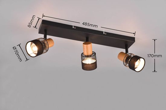 Trio Nandini Strahler E14  3-fach Schwarz Matt