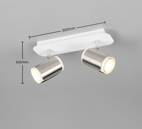 Trio 814500207 Gillan GU10 Strahler 2-fach Nickel Matt