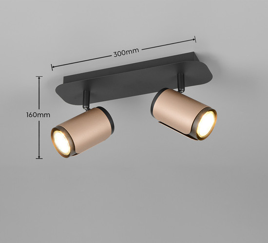 Trio 814500265 Gillan GU10 Strahler 2-fach Coffee