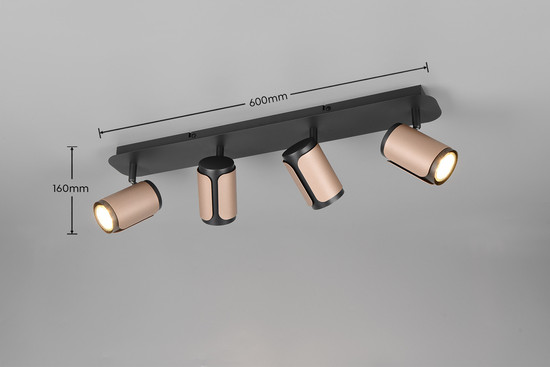 Trio 814500465 Gillan GU10 Strahler 4-fach Coffee