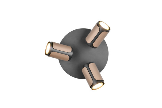 Trio 814530365 Gillan GU10 Strahler 3-fach ⌀30cm Coffee