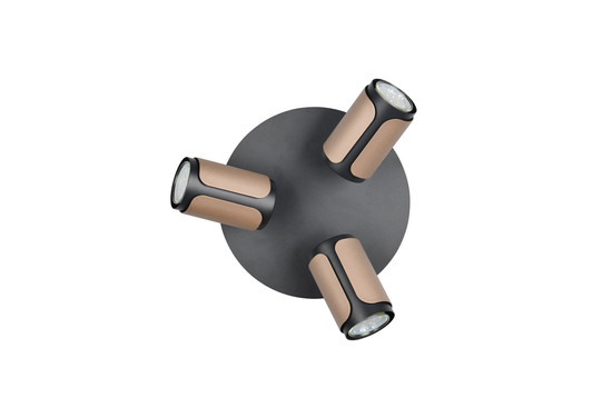 Trio 814530365 Gillan GU10 Strahler 3-fach ⌀30cm Coffee