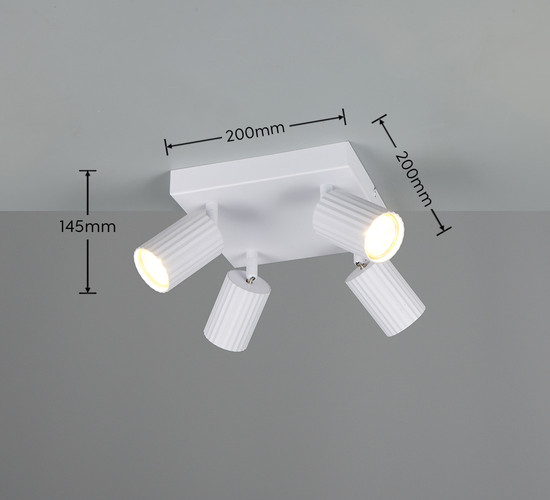Trio 867730431 Soka GU10 Strahler 4-fach Weiß Matt