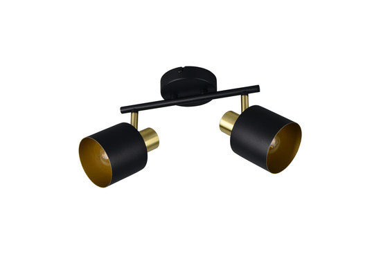 Trio 868800280 Eva E14 Strahler 2-fach Schwarz-Gold