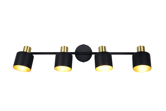 Trio 868800480 Eva E14 Strahler 4-fach Schwarz-Gold