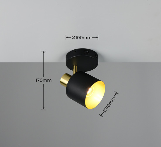 Trio 868870180 Eva E14 Strahler Schwarz-Gold