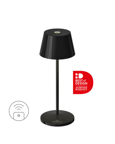 Villeroy & Boch SEOUL MICRO RC Akku-Tischlampe Schwarz Ceramic 2,3W steuerbare Lichtfarbe IP65 97101