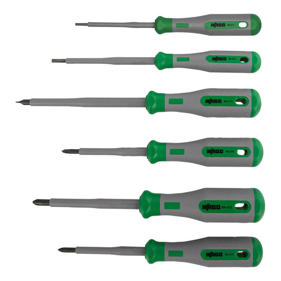 WAGO 206-2101 VDE-Schraubendreherset PH1, PH2, PZ1, 2,5, 3,5, 5,5, 1000V, 6-teilig