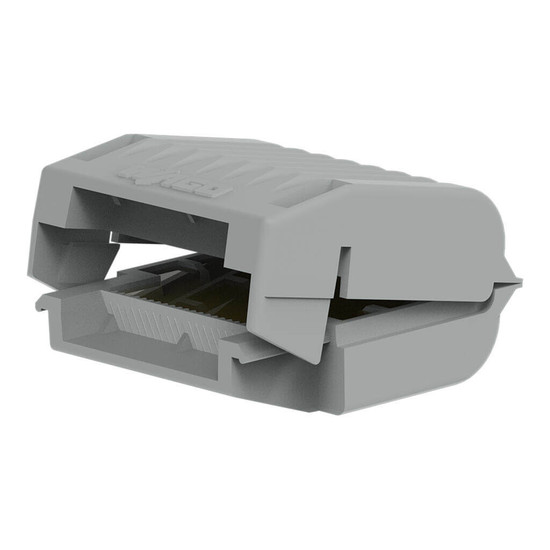 WAGO 207-1331 4x Gelbox Abzweig, für Serie 221 und 2273, 4mm², Größe 1, grau, IPX8 wasserdicht