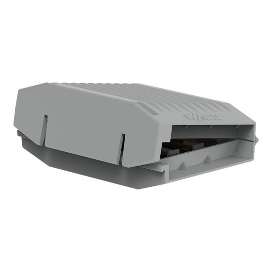 WAGO 207-1373 4x Gelbox Durchgang, für Serie 221, 4mm², Größe 2, grau, IPX8 wasserdicht