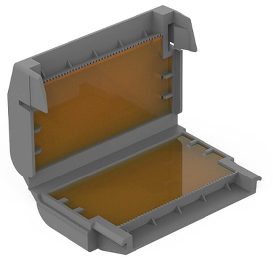 WAGO 207-1433 2x Gelbox Abzweig, für Serie 221, 6mm², Größe 3, grau, IPX8 wasserdicht