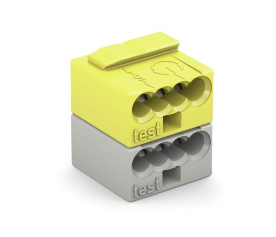 WAGO 243-212 50x Steckverbinder für EIB-Anwendungen, 4 x 0,6 - 0,8 mm Ø, lichtgau/gelb