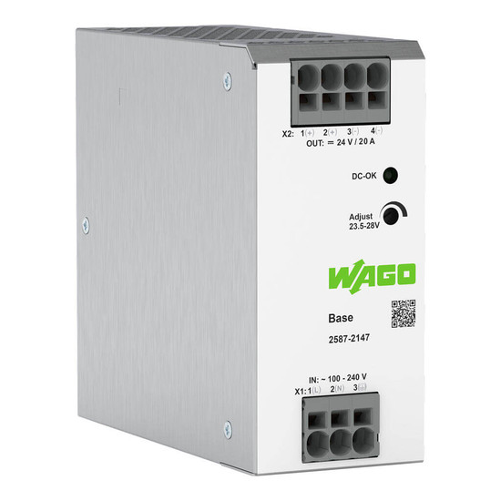 WAGO 2587-2147 Stromversorgung Base, 1-phasig, DC 24V, 20A, 480W