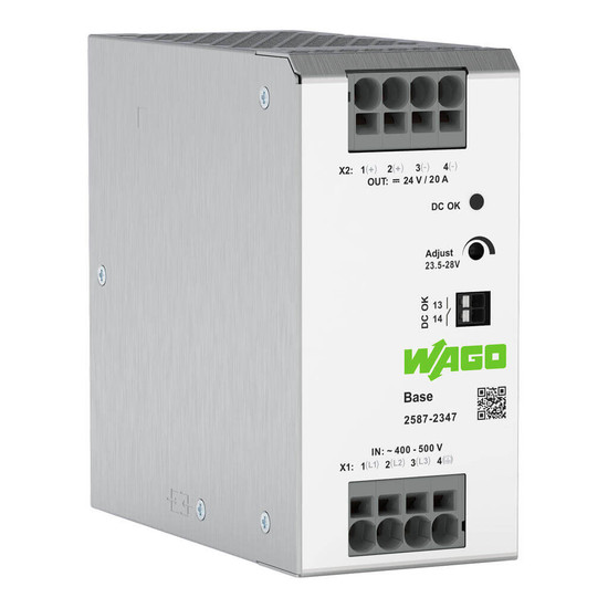 WAGO 2587-2347 Stromversorgung Base, 3-phasig, DC 24V, 20A, 480W
