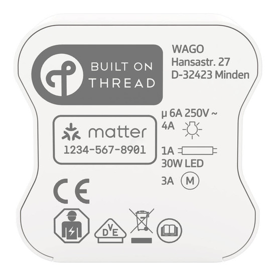 WAGO 2757-1110 Home Relay Smart-Home Schaltaktor, 2DI/2DO, 6A, Thread